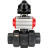 Кран шаровой BV4242E-FP-GRM-ISO Дн25 Ру10 полнопроходной, корпус - НПВХ, шар - НПВХ, уплотнение - EPDM, с пневмоприводом PA-DA-052, пневмораспределителем 4M310-08 DC24V и БКВ APL-510N EX в Омске