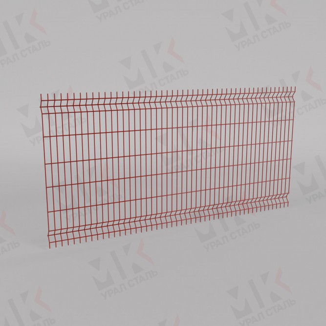 3Д забор красный (RAL 3032) 2500х3000х6 Medium в Омске