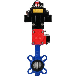 Затвор дисковый поворотный WBV1432N-2W-Fb-H Ду80 Ру16, корпус - чугун GGG50, диск - нержавеющая сталь 316L, уплотнение - NBR, с пневмоприводом PA-DA-083, пневмораспределителем 4M310-08 DC24V, БКВ APL-410N EX, БПВ AFC2000