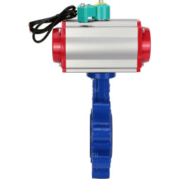 Затвор дисковый поворотный WBV1631E-2W-Fb-H Ду100 Ру16 LUG корпус - чугун QT450, диск - нержавеющая сталь 304, уплотнение - EPDM, с пневмоприводом PA-DA-083, пневмораспределителем 4M310-08 AC220V и магнитным переключателем ALS200D