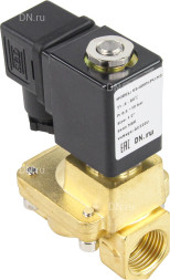 Клапан электромагнитный VS400-NT-NC-24VAC 3/8″ Ду10 Ру16 пилотного действия двухходовой, корпус - латунь, присоединение - внутренняя резьба, уплотнение - NBR, нормально-закрытый, катушка - 24В AC