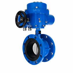 Затвор дисковый поворотный WBV1331E-2W-F-H Ду200 Ру16 фланцевый, корпус - чугун GGG40, диск - нержавеющая сталь 304, уплотнение - EPDM, с электроприводом QT-N-040M-O2-220VAC-У1 с моментной муфтой 220В