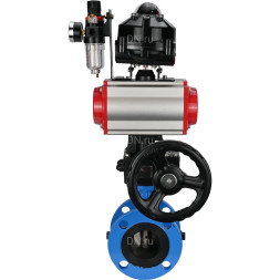 Затвор дисковый поворотный WBV1313E-2W-F-H Ду50 Ру16 фланцевый, корпус - чугун GGG40, диск - чугун GGG40, EPDM, с пневмоприводом PA-DA-105, пневмораспределителем 4V320-10 AC220V, БКВ APL-510N EX, ручным дублером MON1-250-T26-ISO и БПВ AFC2000