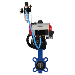 Затвор дисковый поворотный WBV1413E-2W-Fb-H Ду50 Ру16, корпус - чугун GGG50, диск - чугун GGG40, уплотнение - EPDM, с пневмоприводом PA-DA-065, пневмораспределителем 4M310-08 DC24V, ручным дублером MON1-250-T26-ISO, БПВ AFC2000