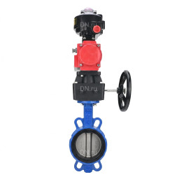 Затвор дисковый поворотный WBV1432N-2W-Fb-H Ду150 Ру16, корпус - чугун GGG50, диск - нержавеющая сталь 316L, уплотнение - NBR, с пневмоприводом PA-DA-105 двойного действия, с БКВ APL-510N EX, с ручным дублером MON3-700-T38-ISO