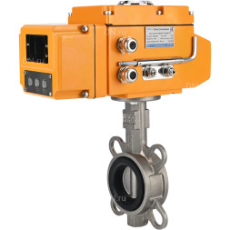 Затвор дисковый поворотный WBV3232E-2W-Fb-H Ду250 Ру16, корпус - нержавеющая сталь 316L, диск - нержавеющая сталь 316L, уплотнение - EPDM, с электроприводом QT-N-040EM-A1-220VAC-У1 (4-20мА) HARK