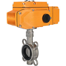 Затвор дисковый поворотный WBV3232E-2W-Fb-H Ду250 Ру16, корпус - нержавеющая сталь 316L, диск - нержавеющая сталь 316L, уплотнение - EPDM, с электроприводом QT-N-040EM-A1-220VAC-У1 (4-20мА) HARK