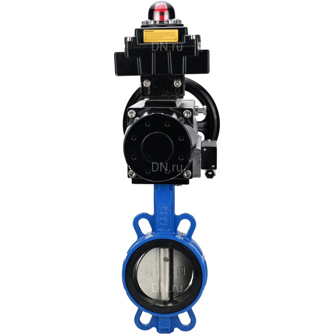 Затвор дисковый поворотный WBV1413E-2W-Fb-H Ду150 Ру16, корпус - чугун GGG50, диск - чугун GGG40, уплотнение - EPDM, с пневмоприводом PA-DA-105-1 двойного действия, пневмораспределителем 4M310-08 AC220V, БКВ APL-410N EX в Омске