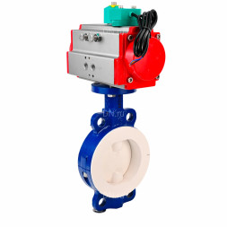 Затвор дисковый поворотный WBV3434Pf-2W-Fb-H Ду65 Ру16 корпус - углеродистая сталь WCB, диск - углеродистая сталь WCB, футерованный PTFE, уплотнение - PTFE, с пневмоприводом PA-SA-105 и ALS200D
