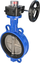 Затвор дисковый поворотный WBV1132N-2W-Fb-H Ду40 Ру16 межфланцевый, корпус - чугун GG25, диск - нержавеющая сталь 316L, уплотнение - NBR, с редуктором HGB RQN1-180Z с индикатором положения