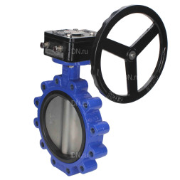 Затвор дисковый поворотный WBV1631E-2W-Fb-R Ду250 Ру16 LUG межфланцевый, корпус - чугун QT450, диск - нержавеющая сталь 304, уплотнение - EPDM, с редуктором