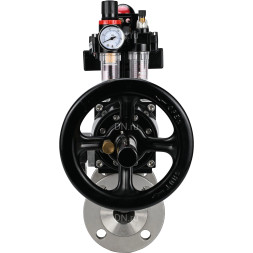 Кран шаровой BV3131P(3pc)-FP-F-ISO-H Ду65 Ру25, трехсоставной полнопроходной фланцевый, нержавеющая сталь SS304, уплотнение - PTFE, с пневмоприводом PA-DA-105-1, с пневмораспределителем 4M310-08 DC24V, с БКВ APL-410N EX, с БПВ AFC2000