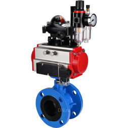 Затвор дисковый поворотный WBV1313E-2W-F-H Ду150 Ру16 фланцевый, корпус - чугун GGG40, диск - чугун GGG40, EPDM, с пневмоприводом PA-DA-130, пневмораспределителем 4M310-08 AC220V, БКВ APL-210N и БПВ AFC2000