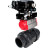 Кран шаровой BV4242E-FP-GRM-ISO Дн100 Ру10 полнопроходной, корпус - НПВХ, шар - НПВХ, уплотнение - EPDM, с пневмоприводом PA-DA-065 и пневмопозиционером YT-1000RSN с обратной связью в Омске