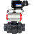 Кран шаровой BV4242E-FP-GRM-ISO Дн100 Ру10 полнопроходной, корпус - НПВХ, шар - НПВХ, уплотнение - EPDM, с пневмоприводом PA-DA-065 и пневмопозиционером YT-1000RSN с обратной связью в Омске