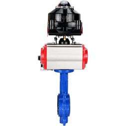 Затвор дисковый поворотный WBV1132N-2W-Fb-H Ду125 Ру16, корпус - чугун GG25, диск - нержавеющая сталь 316L, уплотнение - NBR, с пневмоприводом PA-DA-105 двойного действия, пневмораспределителем 4M310-08 DC24V, БКВ APL-510N-EX