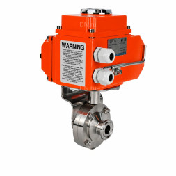Затвор дисковый поворотный WBV3131S-2W-C-H Ду15 Ру10 кламповый, корпус - пищевая нержавеющая сталь 304, уплотнение - Silicon, с электроприводом QT-N-003EM-O1-220VAC-У1 HARK