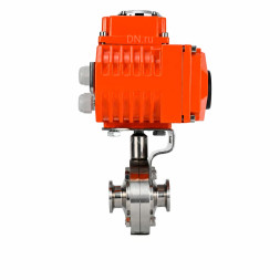 Затвор дисковый поворотный WBV3131S-2W-C-H Ду15 Ру10 кламповый, корпус - пищевая нержавеющая сталь 304, уплотнение - Silicon, с электроприводом QT-N-003EM-O1-220VAC-У1 HARK