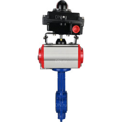 Затвор дисковый поворотный WBV1432E-2W-Fb-H Ду40 Ру16, корпус - чугун GGG50, диск - нержавеющая сталь 316L, уплотнение - EPDM, с пневмоприводом PA-SA-083 с возвратными пружинами, пневмораспределителем 4M310-08 DC24V, БКВ APL-410N EX