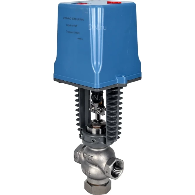 Клапан регулирующий VRg1-31M-PED-T 1/2″ Ду15 Ру25 двухходовой, односедельный, резьбовой, корпус - нержавеющая сталь AISI304, уплотнение - металл с электроприводом XCK220-1500 AC220V в Омске