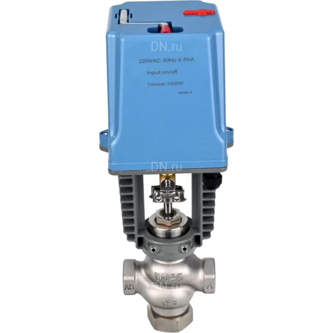 Клапан регулирующий VRg1-31M-PED-T 1/2″ Ду15 Ру25 двухходовой, односедельный, резьбовой, корпус - нержавеющая сталь AISI304, уплотнение - металл с электроприводом XCK220-1500 AC220V в Омске