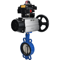 Затвор дисковый поворотный WBV1413E-2W-Fb-H Ду150 Ру16, корпус - чугун GGG50, диск - чугун GGG40, уплотнение - EPDM, с пневмоприводом PA-DA-105-1 двойного действия, с БКВ APL-410N EX