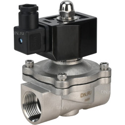 Клапан электромагнитный VS331-VT-NO-24VAC 2″ Ду50 Ру10 прямого действия двухходовой, корпус - сталь нержавеющая 304, присоединение - внутренняя резьба, уплотнение - VITON, нормально-открытый, катушка - 24 В AC