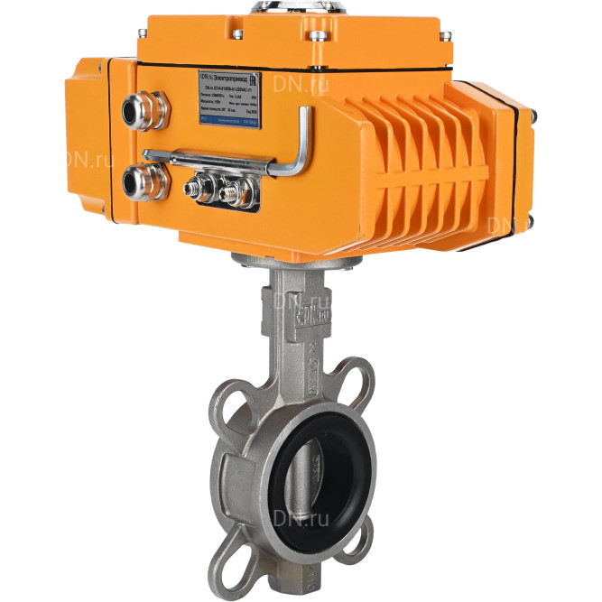 Затвор дисковый поворотный WBV3232E-2W-Fb-H Ду100 Ру16, корпус - нержавеющая сталь 316L, диск - нержавеющая сталь 316L, уплотнение - EPDM, с электроприводом QT-N-010EM-A1-220VAC-У1 (4-20мА) HARK в Омске