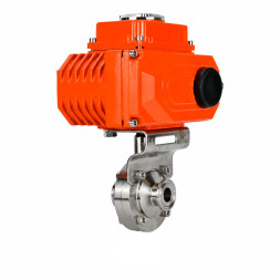 Затвор дисковый поворотный WBV3131S-2W-C-H Ду25 Ру10 кламповый, корпус - пищевая нержавеющая сталь 304, уплотнение - Silicon, с электроприводом QT-N-003EM-O1-220VAC-У1 HARK