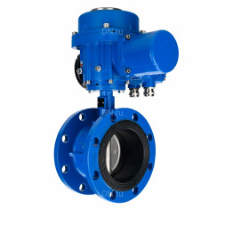 Затвор дисковый поворотный WBV1331E-2W-F-H Ду125 Ру16 фланцевый, корпус - чугун GGG40, диск - нержавеющая сталь 304, уплотнение - EPDM, с электроприводом QT-N-030M-O2-380VAC-У1 с моментной муфтой 380В