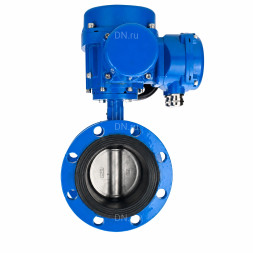 Затвор дисковый поворотный WBV1331E-2W-F-H Ду125 Ру16 фланцевый, корпус - чугун GGG40, диск - нержавеющая сталь 304, уплотнение - EPDM, с электроприводом QT-N-030M-O2-380VAC-У1 с моментной муфтой 380В