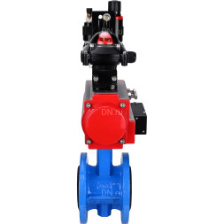 Затвор дисковый поворотный WBV1313E-2W-F-H Ду65 Ру16 фланцевый, корпус - чугун GGG40, диск - чугун GGG40, EPDM, с пневмоприводом PA-DA-105, пневмораспределителем 4M310-08 AC220V, БКВ APL-210N и БПВ AFC2000