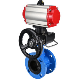 Затвор дисковый поворотный WBV1313E-2W-F-H Ду200 Ру16 фланцевый, корпус - чугун GGG40, диск - чугун GGG40, EPDM, с пневмоприводом PA-DA-140, пневмораспределителем 4M310-08 DC24V и ручным дублером MON2-450-T28-ISO