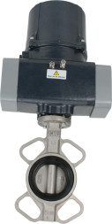 Затвор дисковый поворотный WBV3131V-2W-Fb-H Ду125 Ру16 межфланцевый, корпус - нержавеющая сталь 304, диск - нержавеющая сталь 304, уплотнение - VITON, с электроприводом четвертьоборотным QTSA-N-014EM-O0-220VAC с пружинным возвратом