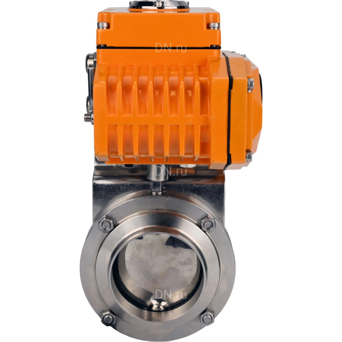 Затвор дисковый поворотный WBV3131S-2W-W-H Ду15 Ру10 под приварку, корпус - пищевая нержавеющая сталь 304, уплотнение - Silicon, с электроприводом QT-N-005EM-A1-220VAC-У1 c датчиком обратной связи и входным управляющим сигналом 4-20мА HARK в Омске