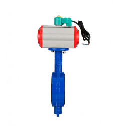 Затвор дисковый поворотный WBV1432N-2W-Fb-H Ду65 Ру16 корпус - чугун GGG50, диск - нержавеющая сталь 316L, уплотнение - NBR, с пневмоприводом PA-SA-105 и магнитным переключателем ALS200D