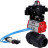 Кран шаровой BV4242E-FP-GRM-ISO Дн25 Ру10 полнопроходной, корпус - НПВХ, шар - НПВХ, уплотнение - EPDM, с пневмоприводом PA-SA-052, пневмораспределителем 4V320-08 AC220V и БКВ APL-410N EX в Омске