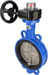Затвор дисковый поворотный WBV1132N-2W-Fb-H Ду125 Ру16 межфланцевый, корпус - чугун GG25, диск - нержавеющая сталь 316L, уплотнение - NBR, с редуктором HGB RQN1-180Z с индикатором положения