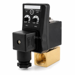 Клапан электромагнитный VS1200-NT-NC 1/2″ Ду15 Ру16, соленоидный двухходовой, корпус - латунь, уплотнение - NBR, резьбовой, нормально-закрытый, прямого действия, катушка - 24В, с электронным таймером слива для управления конденсатом