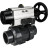 Кран шаровой BV4242E-FP-GRM-ISO Дн100 Ру10 полнопроходной, корпус - НПВХ, шар - НПВХ, уплотнение - EPDM, с пневмоприводом PA-DA-105-1 и пневмораспределителем 4M310-08 DC24V в Омске