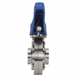Затвор дисковый поворотный WBV3131E-2W-W-H Ду25 Ру10 под приварку, пищевая нержавеющая сталь 304, уплотнение – EPDM, с рукояткой