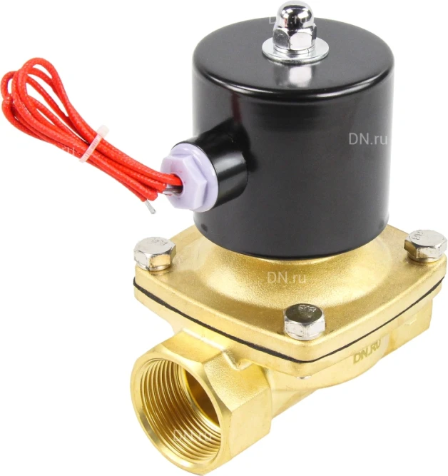 Клапан электромагнитный VS100-NT-NC-220VAC 1 1/4″ Ду32 Ру10, соленоидный двухходовой, корпус - латунь, уплотнение - NBR, резьбовой, нормально-закрытый, прямого действия, катушка - 220В в Омске