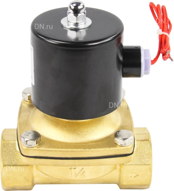 Клапан электромагнитный VS100-NT-NC-220VAC 1 1/4″ Ду32 Ру10, соленоидный двухходовой, корпус - латунь, уплотнение - NBR, резьбовой, нормально-закрытый, прямого действия, катушка - 220В в Омске
