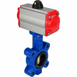 Затвор дисковый поворотный WBV1631N-2W-Fb-H Ду50 Ру16 LUG корпус - чугун QT450, диск - нержавеющая сталь 304, уплотнение - NBR, с пневмоприводом PA-SA-083 и пневмораспределителем 4M310-08 DC24V