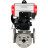 Кран шаровой BV3232P(4pc)-FP-3WL-F Ду20 Ру16 полнопроходной трехходовой, фланцевый, корпус - нержавеющая сталь SS316, с пневмоприводом PA-DA-052 двойного действия, пневмораспределителем 4M310-08 AC220V и ручным дублером MON1-250-T26-ISO в Омске