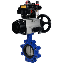 Затвор дисковый поворотный WBV1631E-2W-Fb-H Ду125 Ру16 LUG корпус - чугун QT450, диск - нержавеющая сталь 304, уплотнение - EPDM, с пневмоприводом PA-DA-105-1, пневмораспределителем 4M310-08 AC220V, БКВ APL-410N EX и БПВ AFC2000