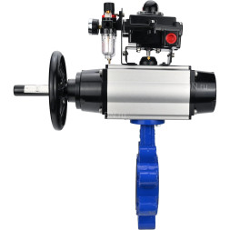Затвор дисковый поворотный WBV1631E-2W-Fb-H Ду125 Ру16 LUG корпус - чугун QT450, диск - нержавеющая сталь 304, уплотнение - EPDM, с пневмоприводом PA-DA-105-1, пневмораспределителем 4M310-08 AC220V, БКВ APL-410N EX и БПВ AFC2000