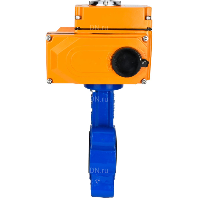 Затвор дисковый поворотный WBV1616E-2W-Fb-H Ду100 Ру16 LUG корпус - чугун QT450, диск - чугун QT450, уплотнение - EPDM, межфланцевый, с электроприводом QT-N-010EM-O1-380VAC-У1 380В в Омске