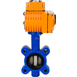 Затвор дисковый поворотный WBV1616E-2W-Fb-H Ду100 Ру16 LUG корпус - чугун QT450, диск - чугун QT450, уплотнение - EPDM, межфланцевый, с электроприводом QT-N-010EM-O1-380VAC-У1 380В