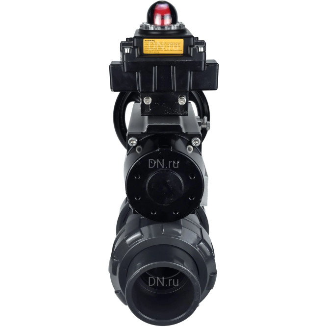 Кран шаровой BV4242E-FP-GRM-ISO Дн80 Ру10 полнопроходной, корпус - НПВХ, шар - НПВХ, уплотнение - EPDM, с пневмоприводом PA-DA-105-1 и БКВ APL-410N EX в Омске
